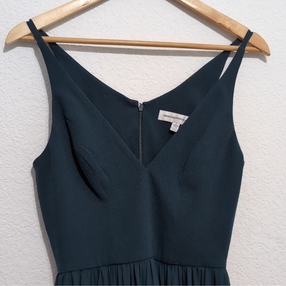 Dress The Population Alicia Chiffon Midi Dress Pine (Green) Lace Hem size Small - Picture 2 of 11